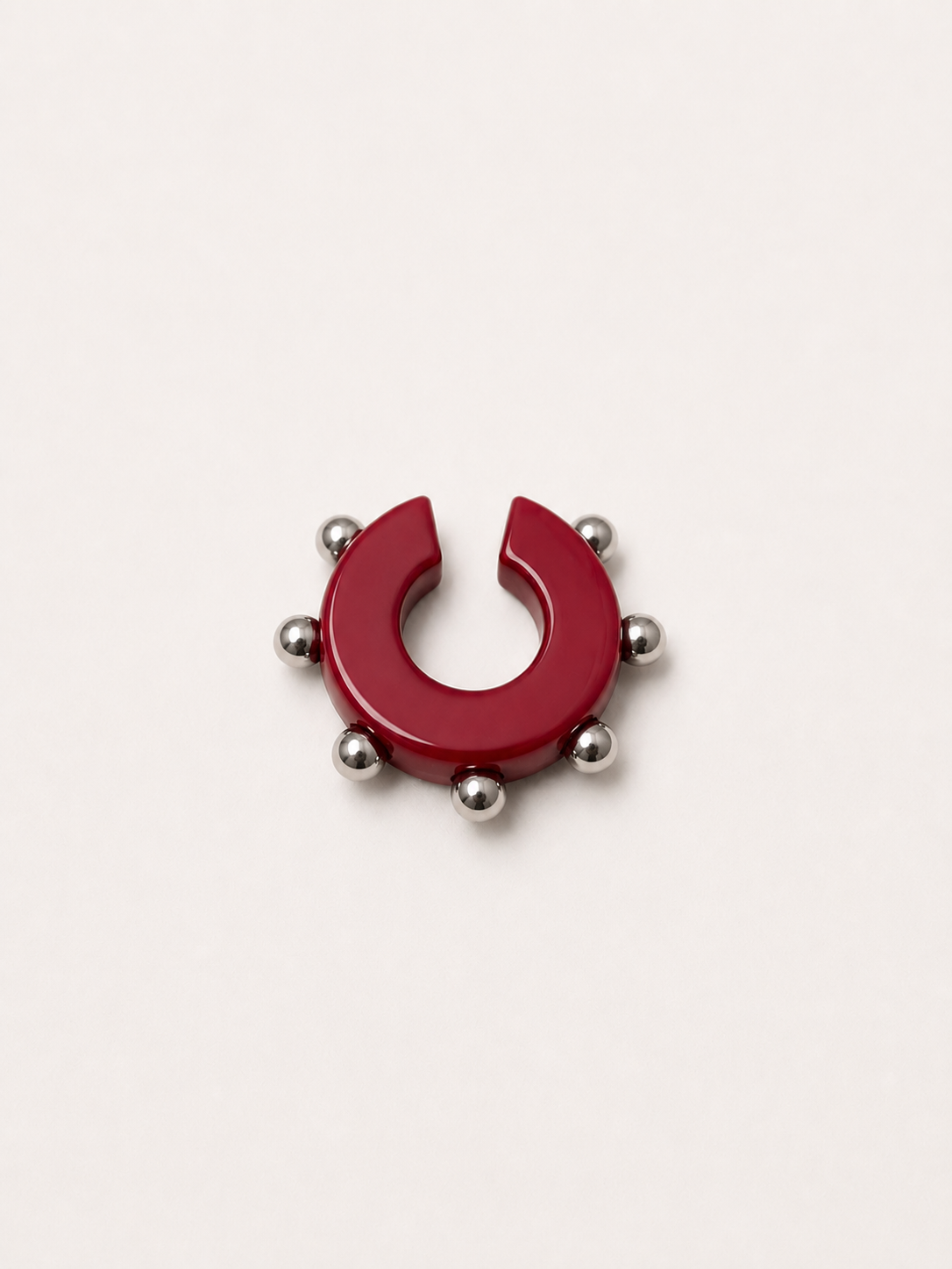 EAR CUFF CORAL DOT ROJO