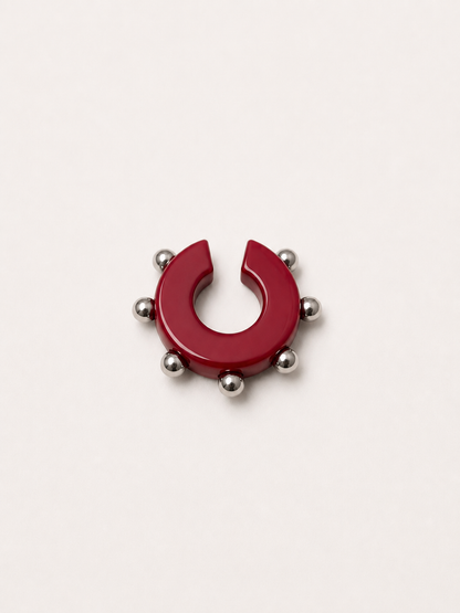 EAR CUFF CORAL DOT ROJO
