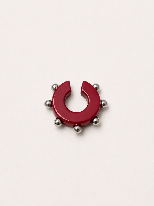 EAR CUFF CORAL DOT ROJO